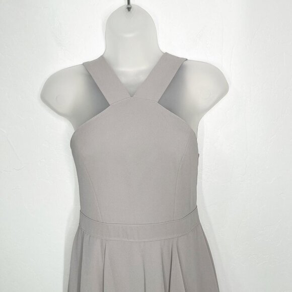 Lulus Forevermore Gray Skater Mini Dres Fit and Flare party Size XS Halter - Picture 5 of 10